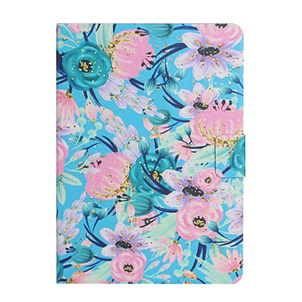 For Samsung Galaxy Tab S5e T720 Flower Pattern Horizontal Flip Leather Case with Card Slots & Holder(Pink Flower)-garmade.com