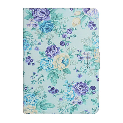 For Samsung Galaxy Tab S6 Lite Flower Pattern Horizontal Flip Leather Case with Card Slots & Holder(Purple Flower)-garmade.com