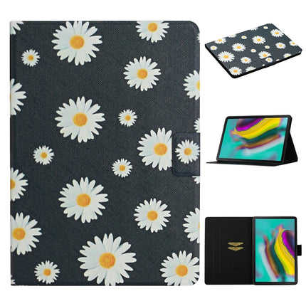 For Samsung Galaxy Tab S6 Flower Pattern Horizontal Flip Leather Case with Card Slots & Holder(Small Daisies)-garmade.com
