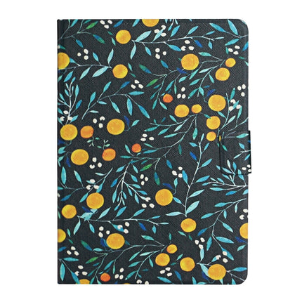 For Samsung Galaxy Tab S6 Flower Pattern Horizontal Flip Leather Case with Card Slots & Holder(Yellow Fruit)-garmade.com