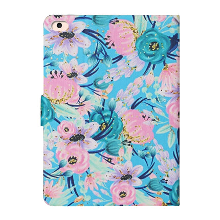 For iPad 5 Flower Pattern Horizontal Flip Leather Case with Card Slots & Holder(Pink Flower)-garmade.com