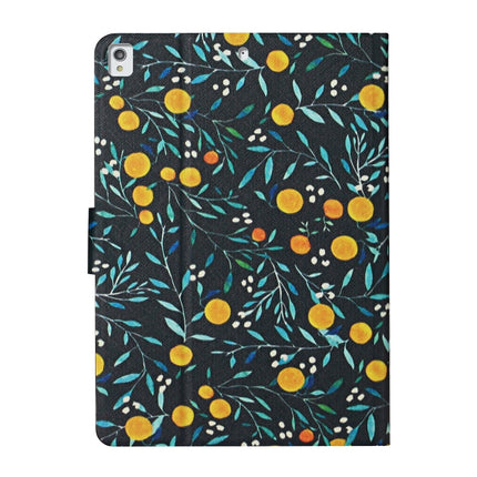 For iPad Pro 10.5 inch Flower Pattern Horizontal Flip Leather Case with Card Slots & Holder(Yellow Fruit)-garmade.com