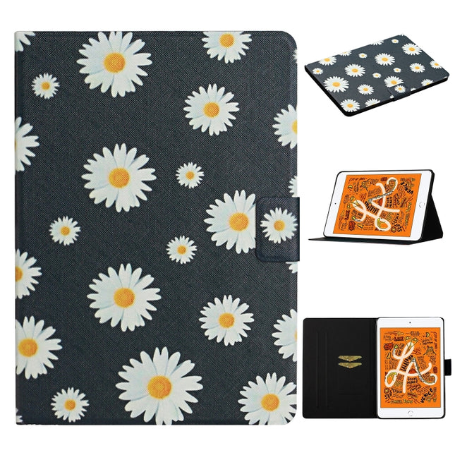 For iPad Mini 2019 Flower Pattern Horizontal Flip Leather Case with Card Slots & Holder(Small Daisies)-garmade.com