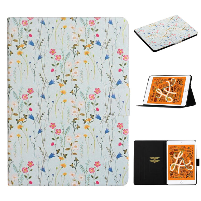 For iPad Mini 2019 Flower Pattern Horizontal Flip Leather Case with Card Slots & Holder(Small Floral)-garmade.com
