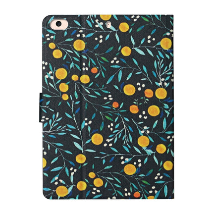 For iPad Mini 4 & 3 & 2 & 1 Flower Pattern Horizontal Flip Leather Case with Card Slots & Holder(Yellow Fruit)-garmade.com