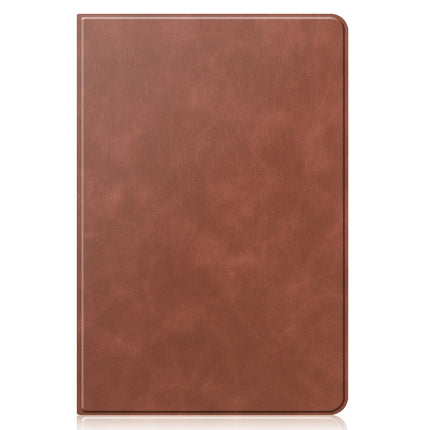 For Samsung Galaxy Tab S6 Lite P610 / P615 Cowhide Texture TPU Tablet Horizontal Flip Leather Case with Holder & Sleep / Wake-Up Function & Pen Slot(Brown)-garmade.com