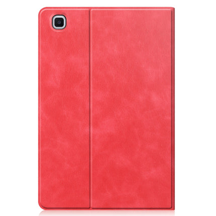 For Samsung Galaxy Tab S6 Lite P610 / P615 Cowhide Texture TPU Tablet Horizontal Flip Leather Case with Holder & Sleep / Wake-Up Function & Pen Slot(Red)-garmade.com
