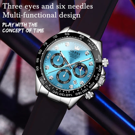 OLEVS 2875 Men Multifunctional Sports Chronograph Waterproof Quartz Watch(Blue)-garmade.com