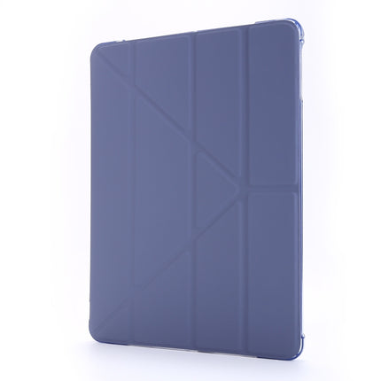 For iPad 9.7 (2018) & (2017) Airbag Deformation Horizontal Flip Leather Case with Holder & Pen Holder(Purple)-garmade.com