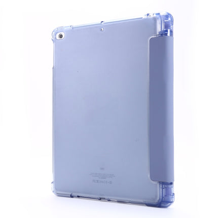 For iPad 9.7 (2018) & (2017) Airbag Deformation Horizontal Flip Leather Case with Holder & Pen Holder(Purple)-garmade.com