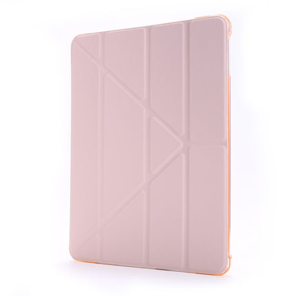 For iPad 9.7 (2018) & (2017) Airbag Deformation Horizontal Flip Leather Case with Holder & Pen Holder(Pink)-garmade.com