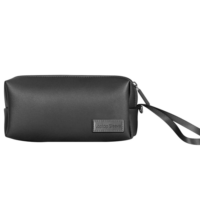 Waterproof PU Leather Laptop Accessory Bag(Black)-garmade.com