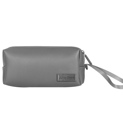 Waterproof PU Leather Laptop Accessory Bag(Grey)-garmade.com