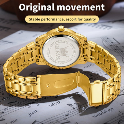 OLEVS 5513 Men Business Luminous Waterproof Quartz Watch(Gold)-garmade.com