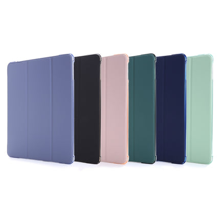 For iPad 9.7 (2018) & (2017) Airbag Horizontal Flip Leather Case with Three-fold Holder & Pen Holder(Dark Blue)-garmade.com