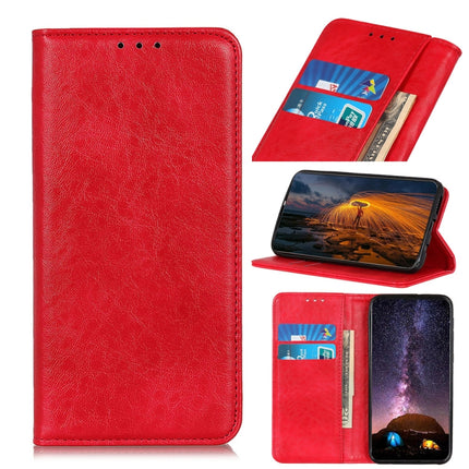 For iPhone 12 mini Magnetic Crazy Horse Texture Horizontal Flip Leather Case with Holder & Card Slots & Wallet(Red)-garmade.com