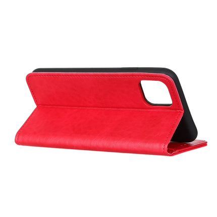 For iPhone 12 mini Magnetic Crazy Horse Texture Horizontal Flip Leather Case with Holder & Card Slots & Wallet(Red)-garmade.com