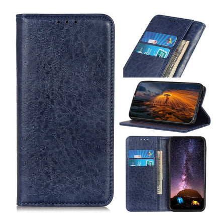 For iPhone 12 / 12 Pro Magnetic Crazy Horse Texture Horizontal Flip Leather Case with Holder & Card Slots & Wallet(Blue)-garmade.com