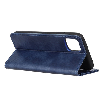 For iPhone 12 / 12 Pro Magnetic Crazy Horse Texture Horizontal Flip Leather Case with Holder & Card Slots & Wallet(Blue)-garmade.com