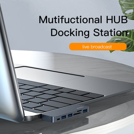 Yesido HB10 6 in 1 USB-C / Type-C Ports Multifunctional Docking Station HUB Adapter-garmade.com