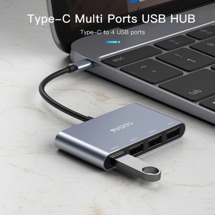 Yesido HB13 4 in 1 USB-C / Type-C Multifunction Docking Station HUB Adapter-garmade.com