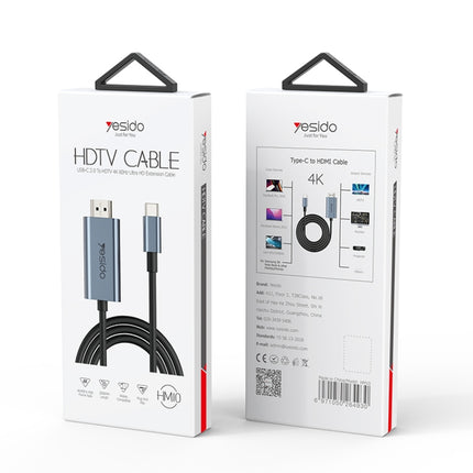 Yesido HM10 USB-C / Type-C to HDMI HD Adapter Cable, Length:2m-garmade.com