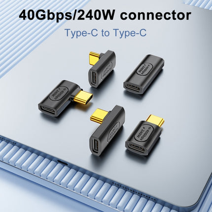 40Gbps 240W USB-C / Type-C Female to USB-C / Type-C Male Side Bend Adapter(Black)-garmade.com