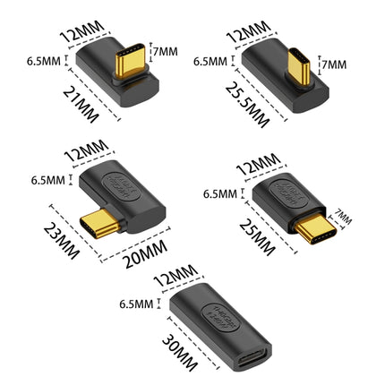 40Gbps 240W USB-C / Type-C Female to USB-C / Type-C Male Side Bend Adapter(Black)-garmade.com