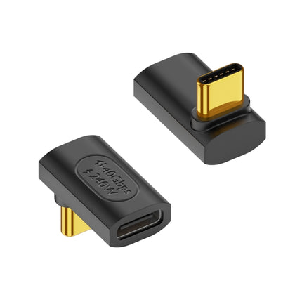 40Gbps 240W USB-C / Type-C Female to USB-C / Type-C Male 3D Bend Adapter(Black)-garmade.com