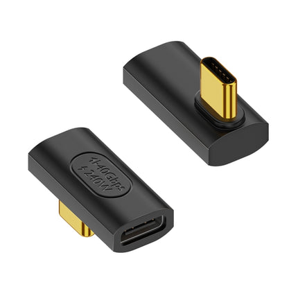 40Gbps 240W USB-C / Type-C Female to USB-C / Type-C Male Middle Bend Adapter(Black)-garmade.com