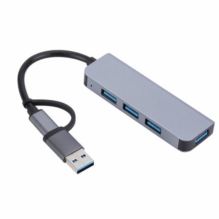 2301 4 in 1 USB+USB-C/Type-C to USB Multi-function Docking Station HUB Adapter-garmade.com