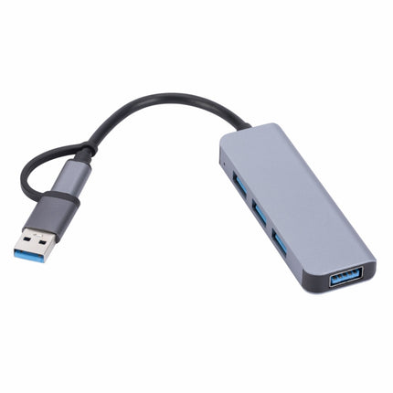 2301 4 in 1 USB+USB-C/Type-C to USB Multi-function Docking Station HUB Adapter-garmade.com