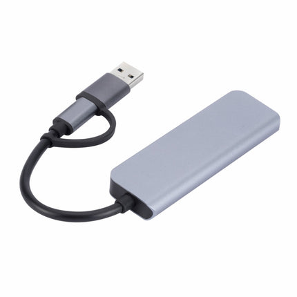 2301 4 in 1 USB+USB-C/Type-C to USB Multi-function Docking Station HUB Adapter-garmade.com