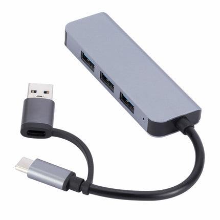 2301 4 in 1 USB+USB-C/Type-C to USB Multi-function Docking Station HUB Adapter-garmade.com