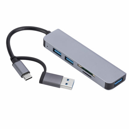 2302 5 in 1 USB+USB-C/Type-C to USB Multi-function Docking Station HUB Adapter-garmade.com