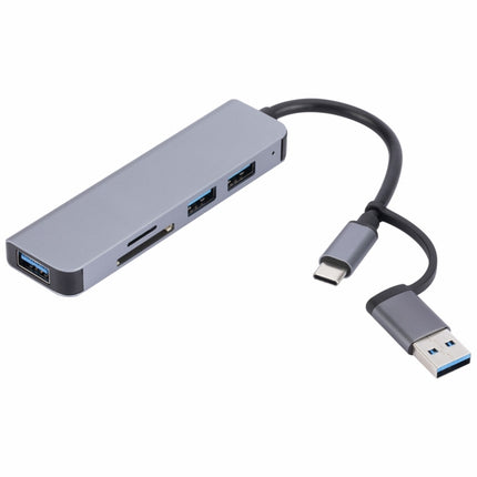 2302 5 in 1 USB+USB-C/Type-C to USB Multi-function Docking Station HUB Adapter-garmade.com