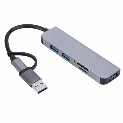 2302 5 in 1 USB+USB-C/Type-C to USB Multi-function Docking Station HUB Adapter-garmade.com