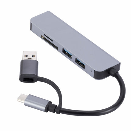 2302 5 in 1 USB+USB-C/Type-C to USB Multi-function Docking Station HUB Adapter-garmade.com