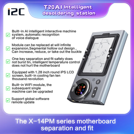 i2C T20 Intelligent Motherboard Middle Layered Heating Platform For iPhone X-13 Series, Plug:US-garmade.com
