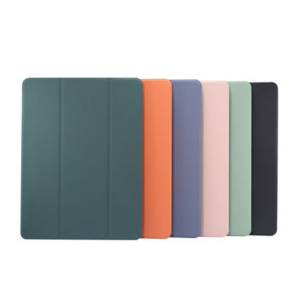 For iPad 9.7(2018)/(2017)/Air 2/Air 3-folding Electric Pressed Skin Texture Horizontal Flip Shockproof Transparent TPU + PU Leather Case with Holder & Pen Slot & Sleep / Wake-up Function(Green)-garmade.com