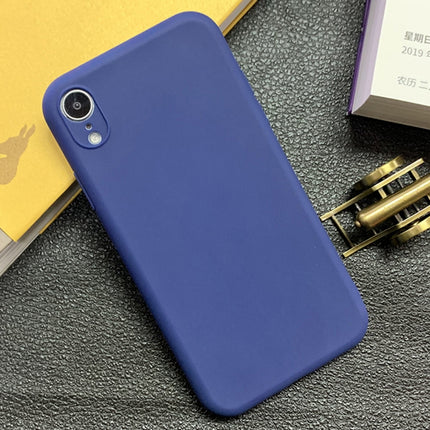 For iPhone XR Shockproof Frosted TPU Protective Case(Dark Blue)-garmade.com