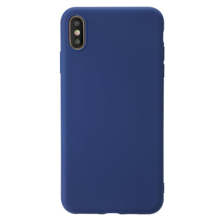 For iPhone XS Max Shockproof Frosted TPU Protective Case(Dark Blue)-garmade.com