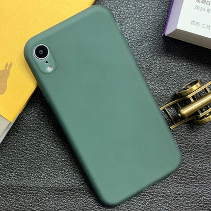 For iPhone XR Shockproof Frosted TPU Transparent Protective Case(Green)-garmade.com