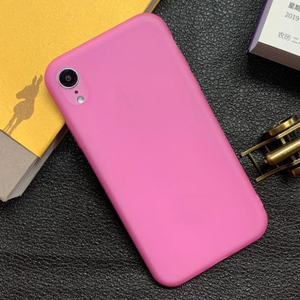 For iPhone XR Shockproof Frosted TPU Transparent Protective Case(Pink)-garmade.com