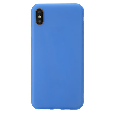 For iPhone XS Shockproof Frosted TPU Transparent Protective Case(Blue)-garmade.com