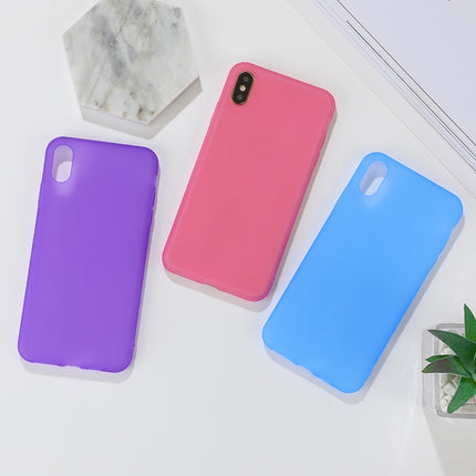 For iPhone XS Shockproof Frosted TPU Transparent Protective Case(Blue)-garmade.com