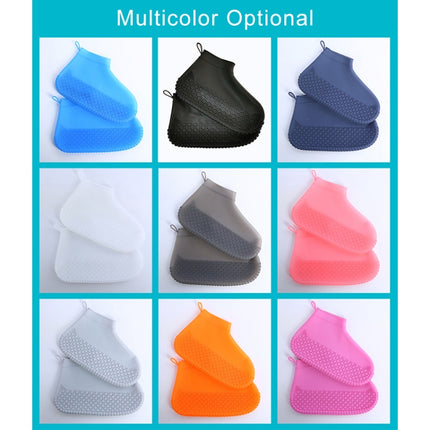 Silicone Non-slip Thickened Wear-resistant Waterproof Shoe Boots Cover, Size:S(White)-garmade.com