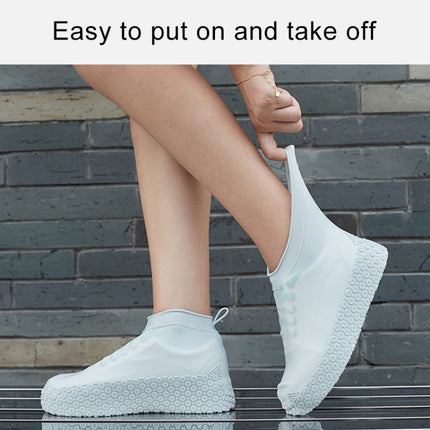 Silicone Non-slip Thickened Wear-resistant Waterproof Shoe Boots Cover, Size:S(White)-garmade.com