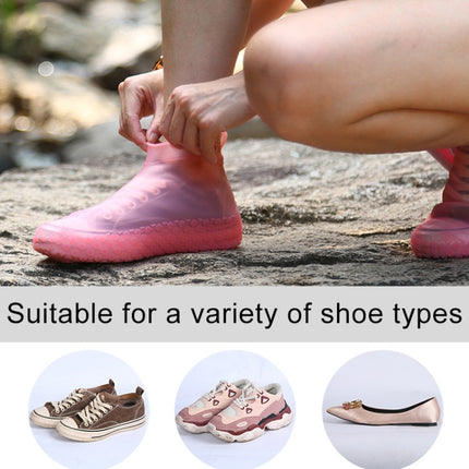 Silicone Non-slip Thickened Wear-resistant Waterproof Shoe Boots Cover, Size:S(White)-garmade.com