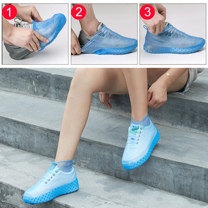 Silicone Non-slip Thickened Wear-resistant Waterproof Shoe Boots Cover, Size:S(White)-garmade.com